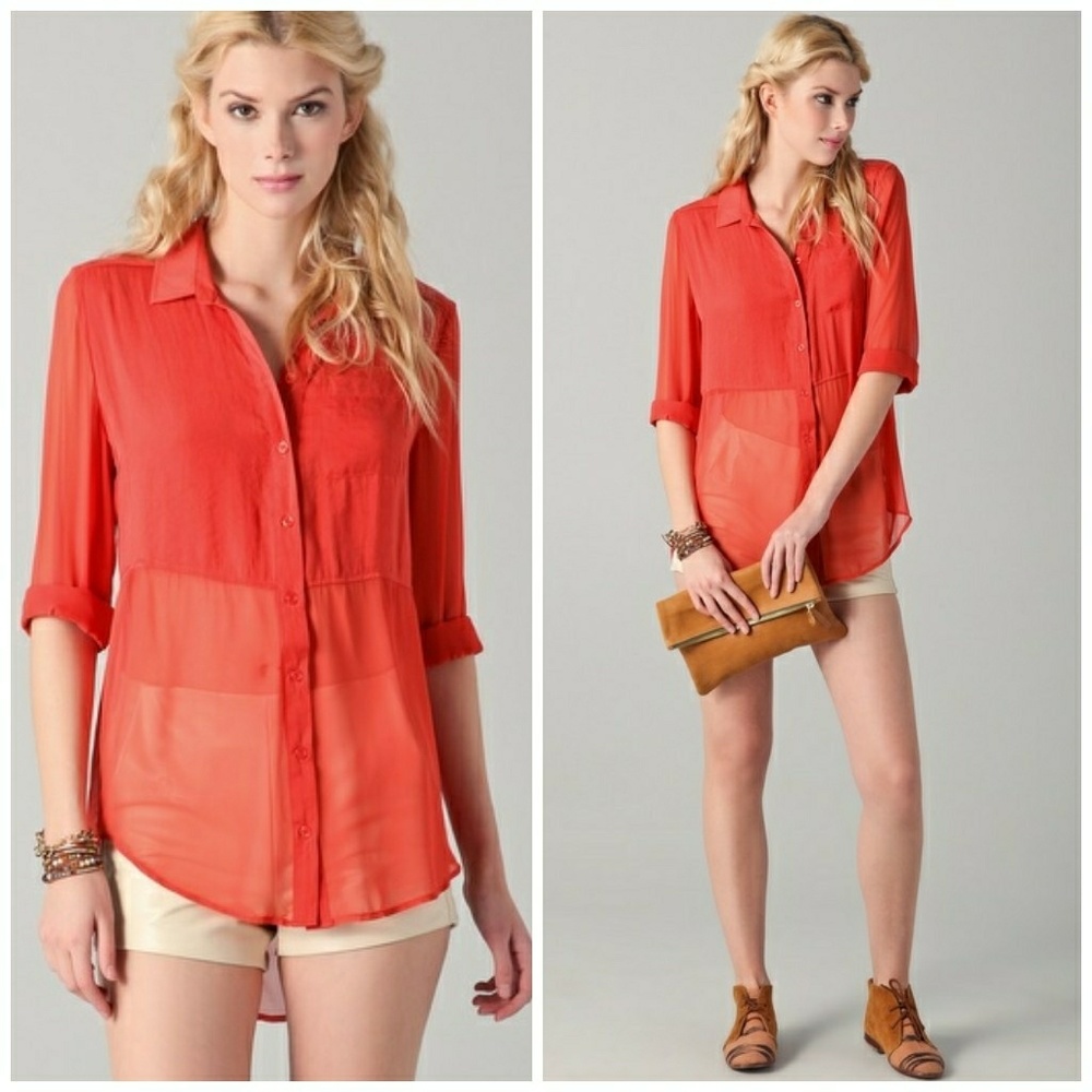 Free People Best Of Both Worlds Button Up Blouse